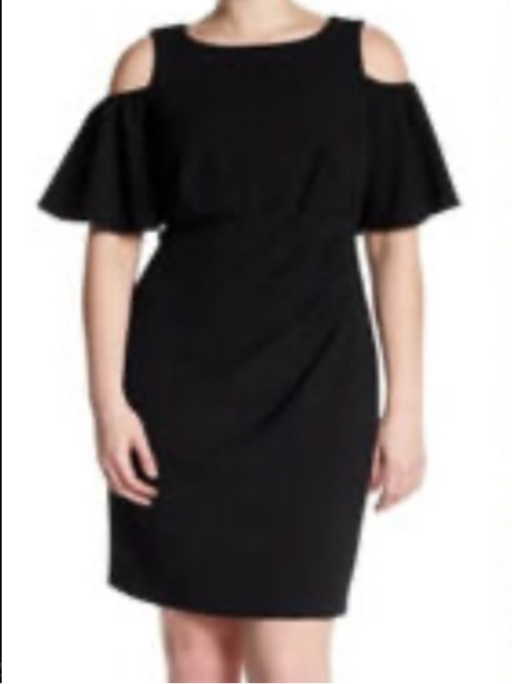 Eliza J Black Cold-Shoulder Sheath Dress